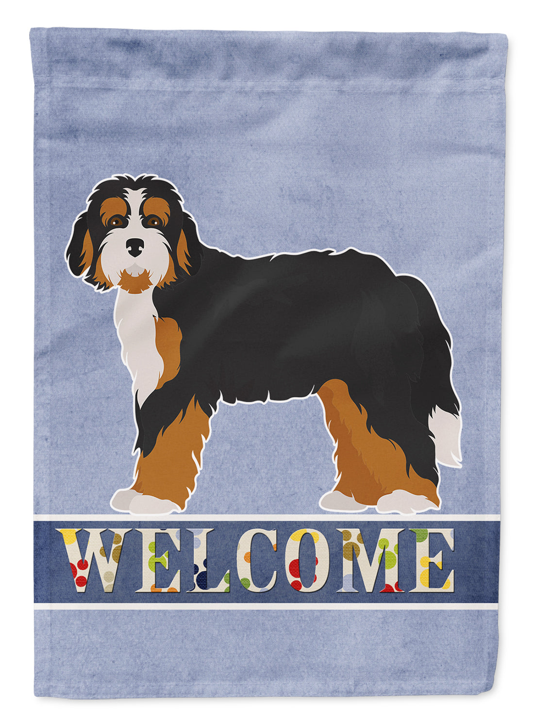 Bernedoodle Welcome Flag Canvas House Size CK3710CHF  the-store.com.