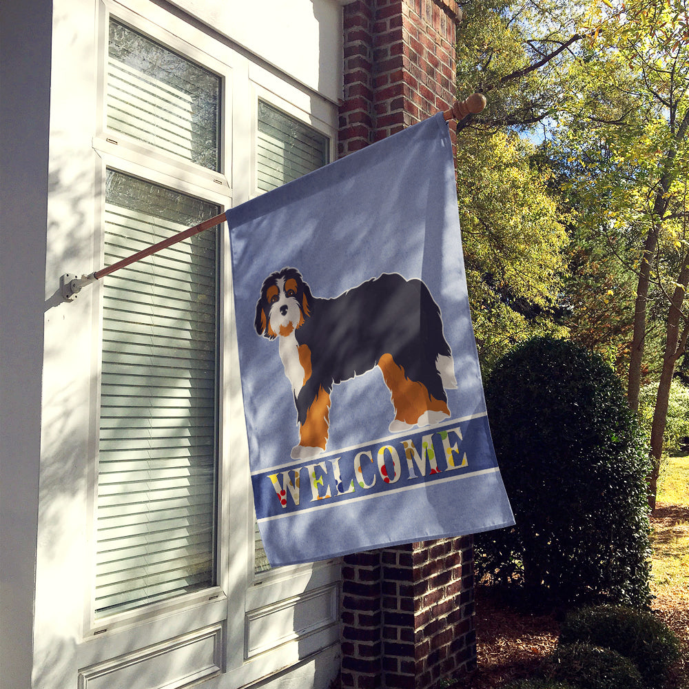 Bernedoodle Welcome Flag Canvas House Size CK3710CHF  the-store.com.