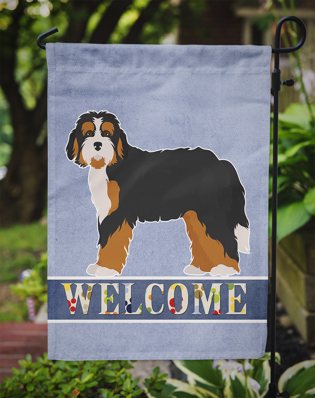 Bernedoodle Welcome Flag Garden Size CK3710GF  the-store.com.