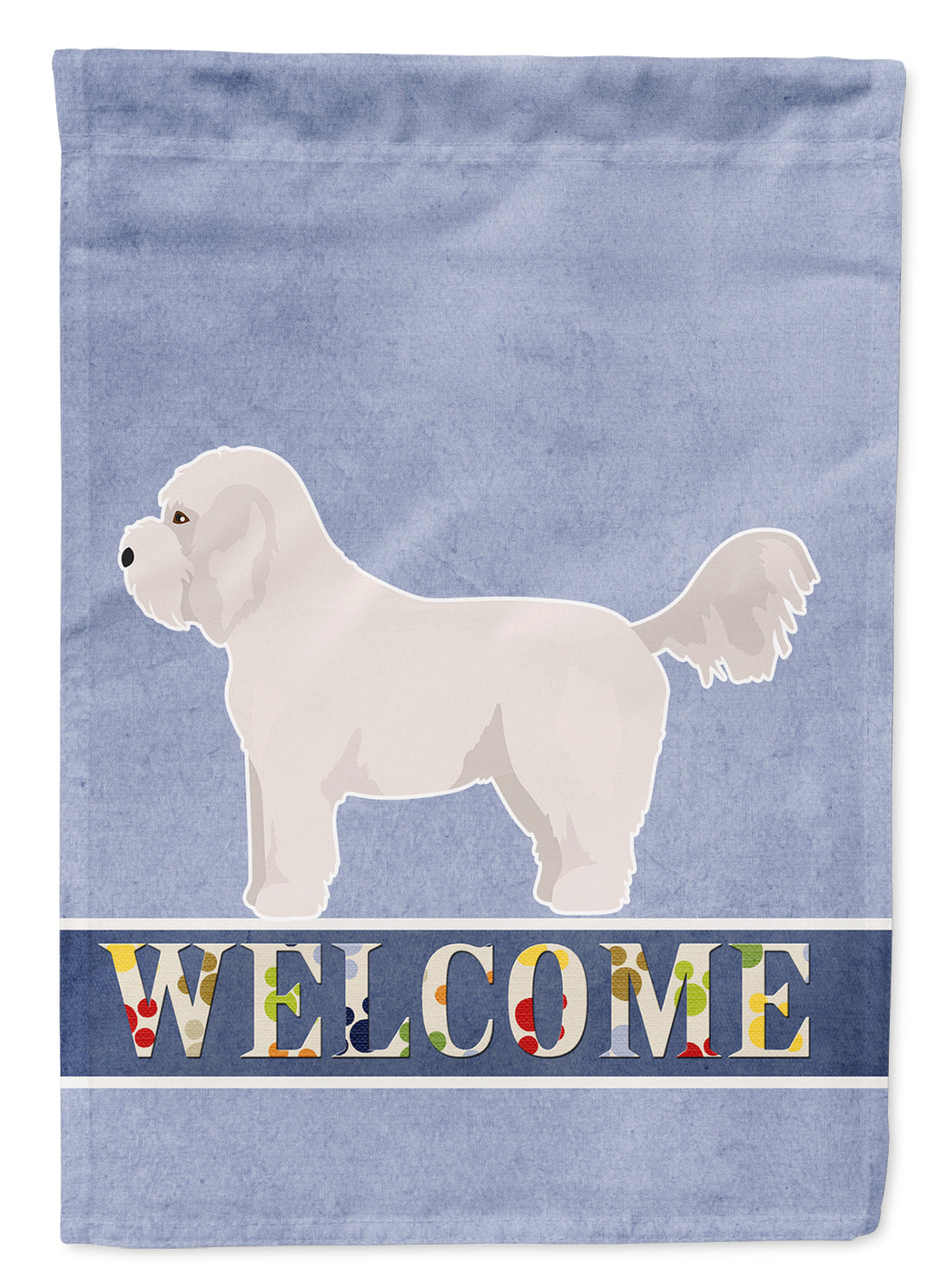 Bichpoo White Welcome Flag Canvas House Size CK3711CHF  the-store.com.