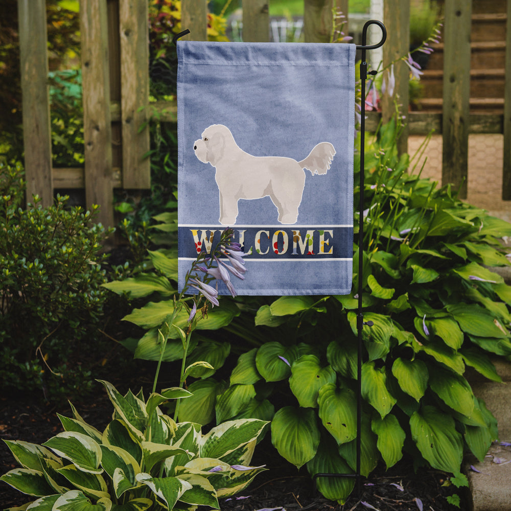 Bichpoo White Welcome Flag Garden Size CK3711GF  the-store.com.