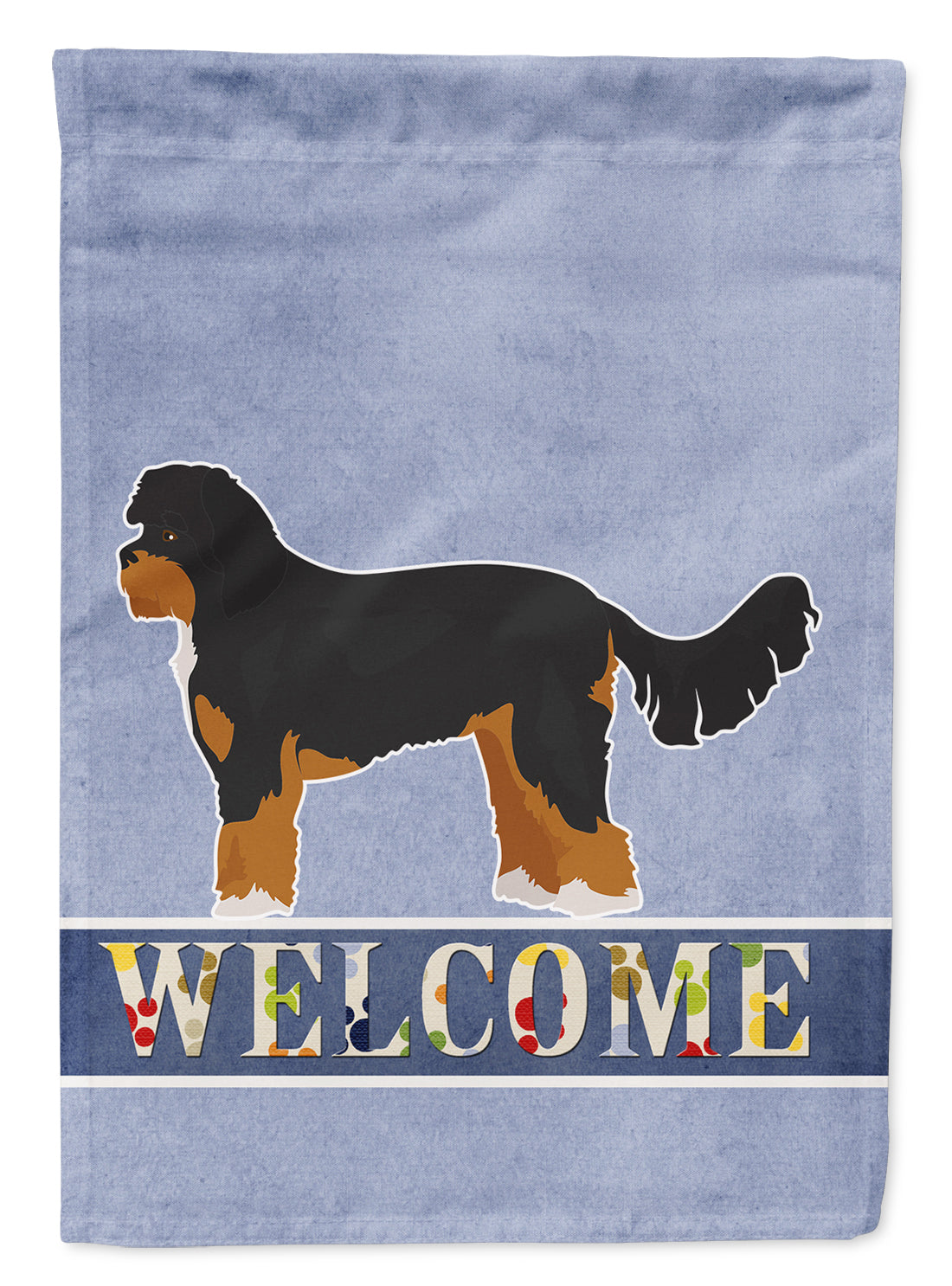 Black and Tan Cavapoo Welcome Flag Canvas House Size CK3717CHF  the-store.com.