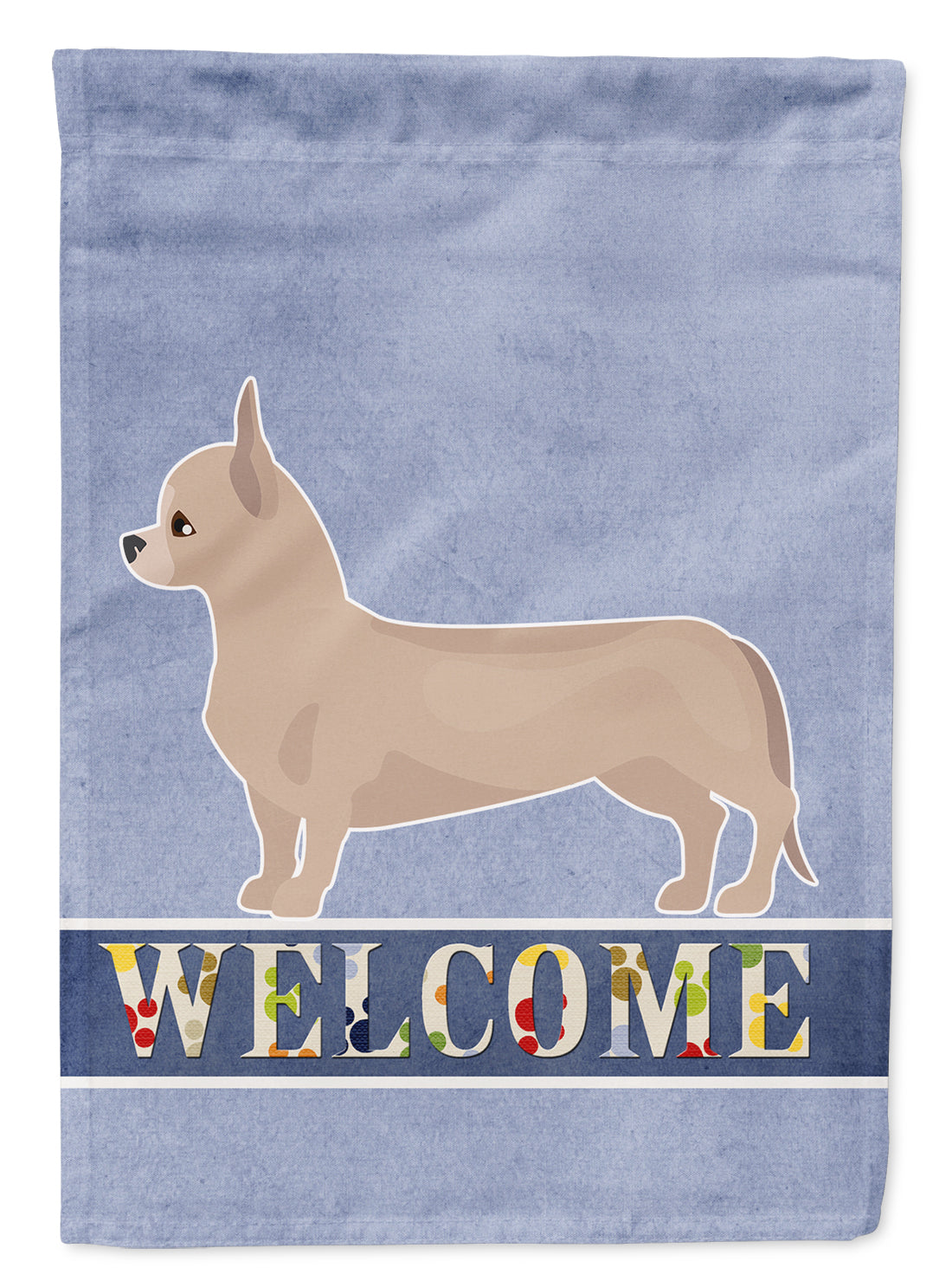 Tan Chiweenie Welcome Flag Canvas House Size CK3721CHF  the-store.com.