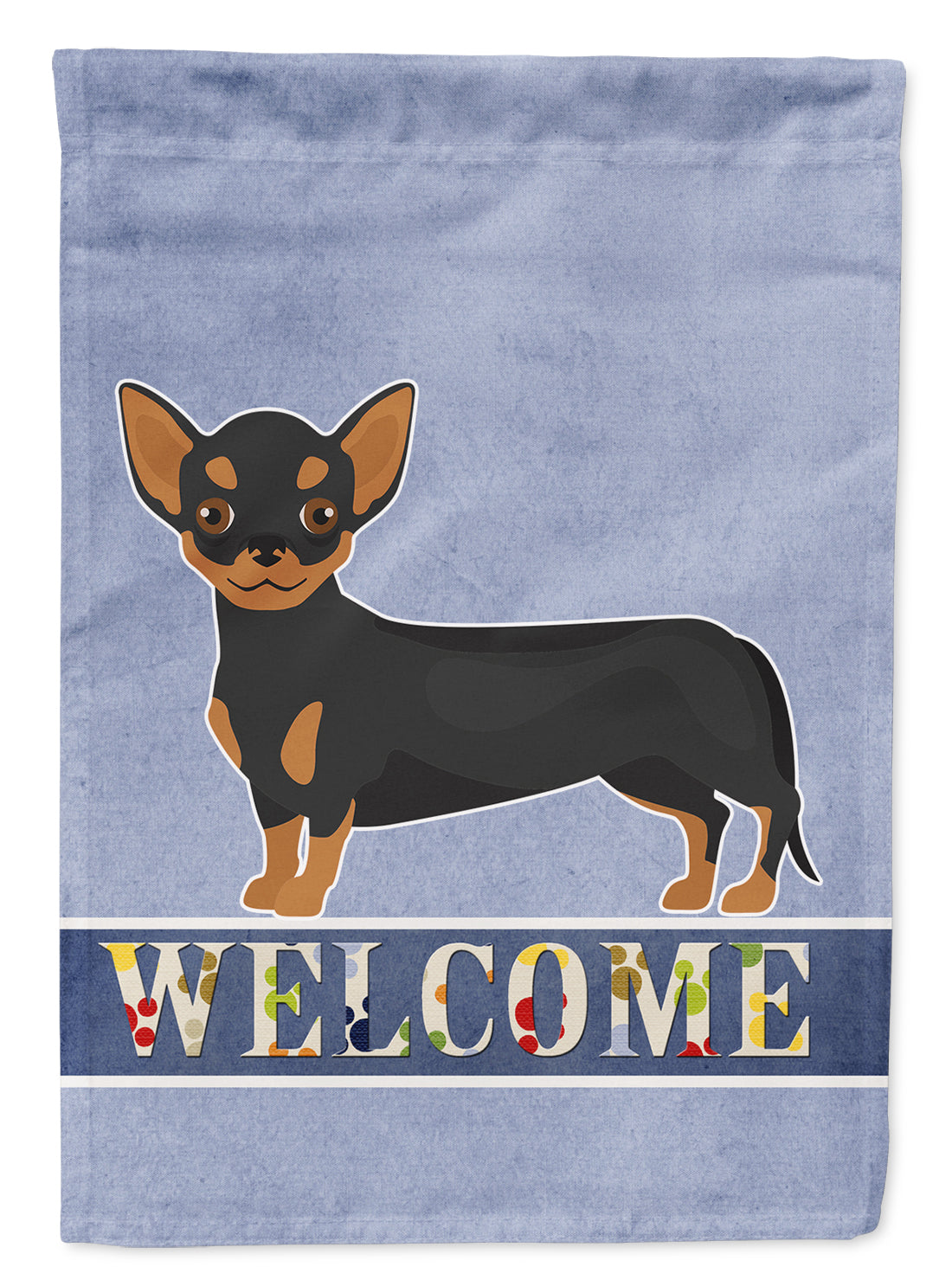 Black and Tan Chiweenie Welcome Flag Garden Size CK3722GF  the-store.com.