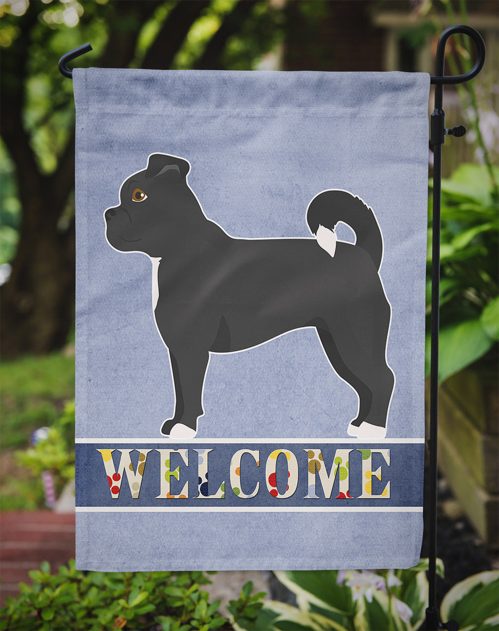 Black Chug Welcome Flag Garden Size CK3726GF  the-store.com.