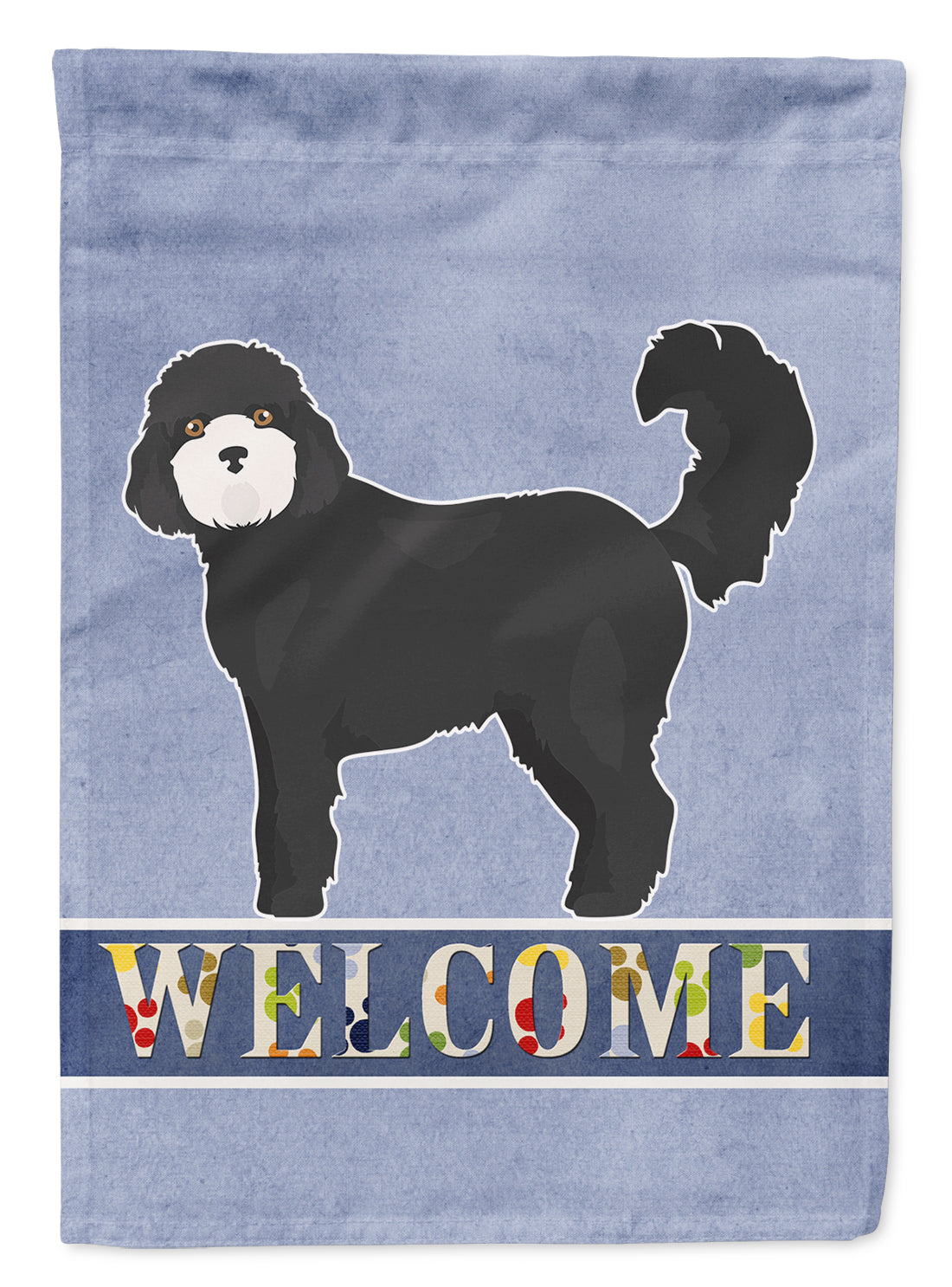 Black Cockapoo Welcome Flag Canvas House Size CK3729CHF  the-store.com.