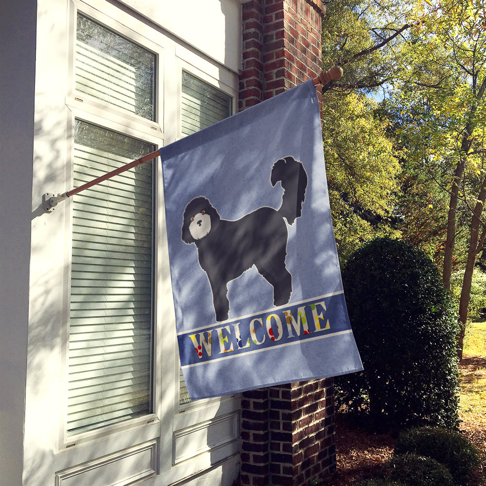 Black Cockapoo Welcome Flag Canvas House Size CK3729CHF  the-store.com.