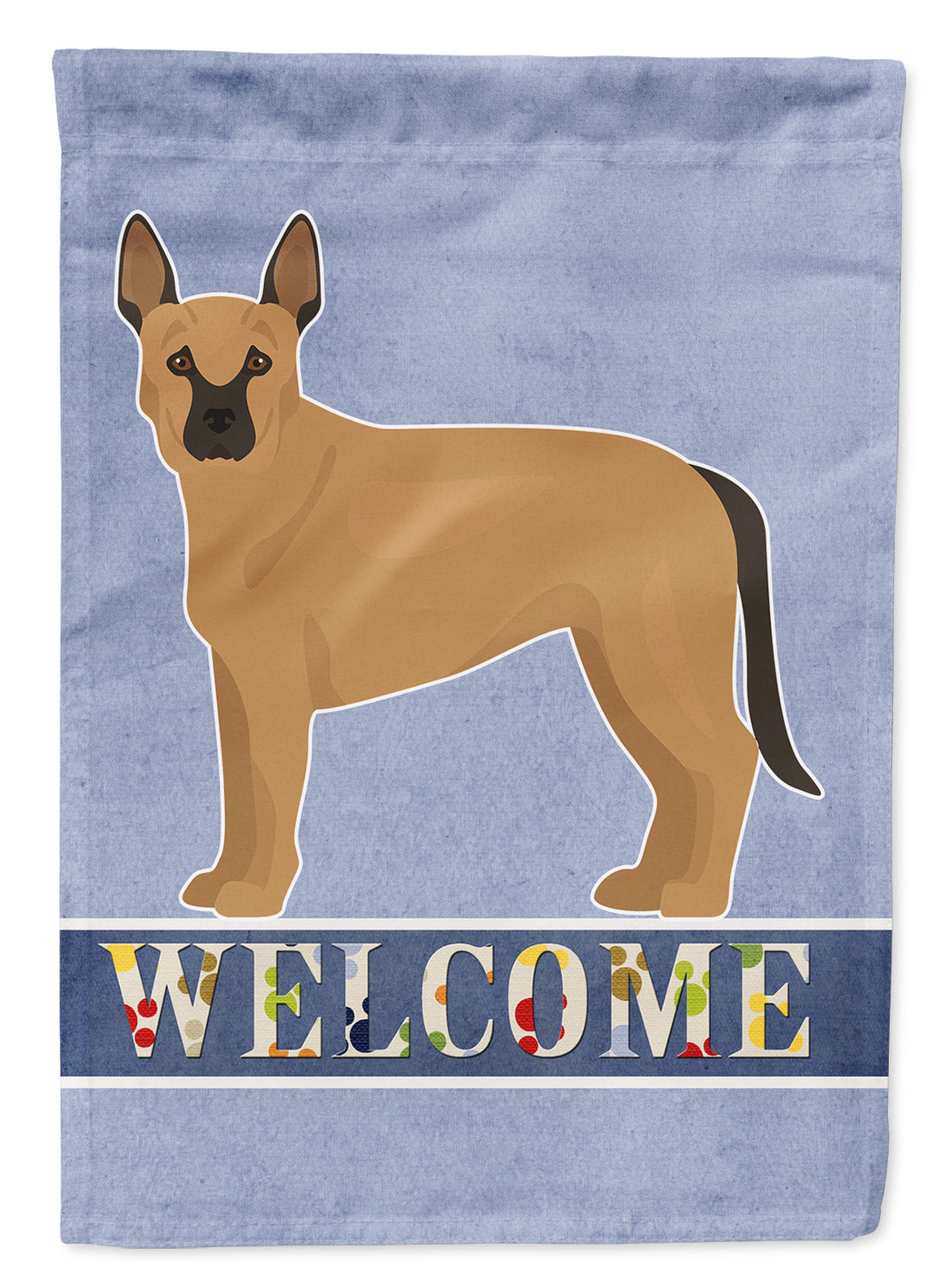 Tan German Shepherd Mastiff Mix Welcome Flag Canvas House Size CK3738CHF  the-store.com.
