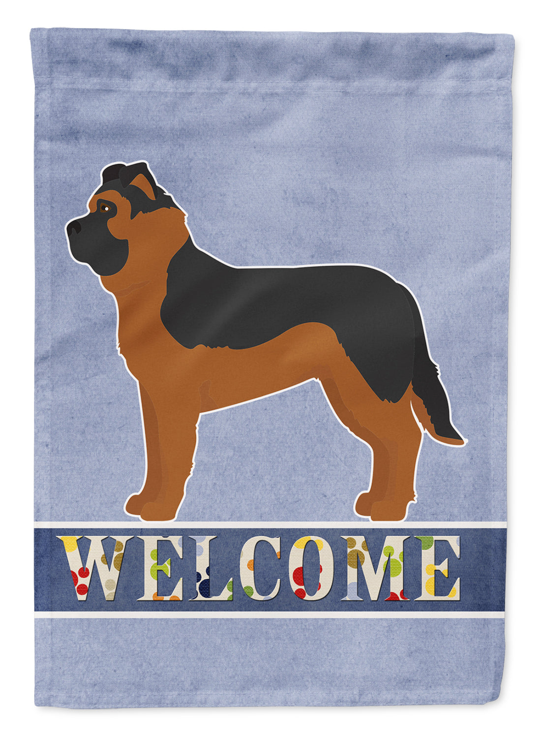 Black German Shepherd Mastiff Mix Welcome Flag Canvas House Size CK3739CHF  the-store.com.