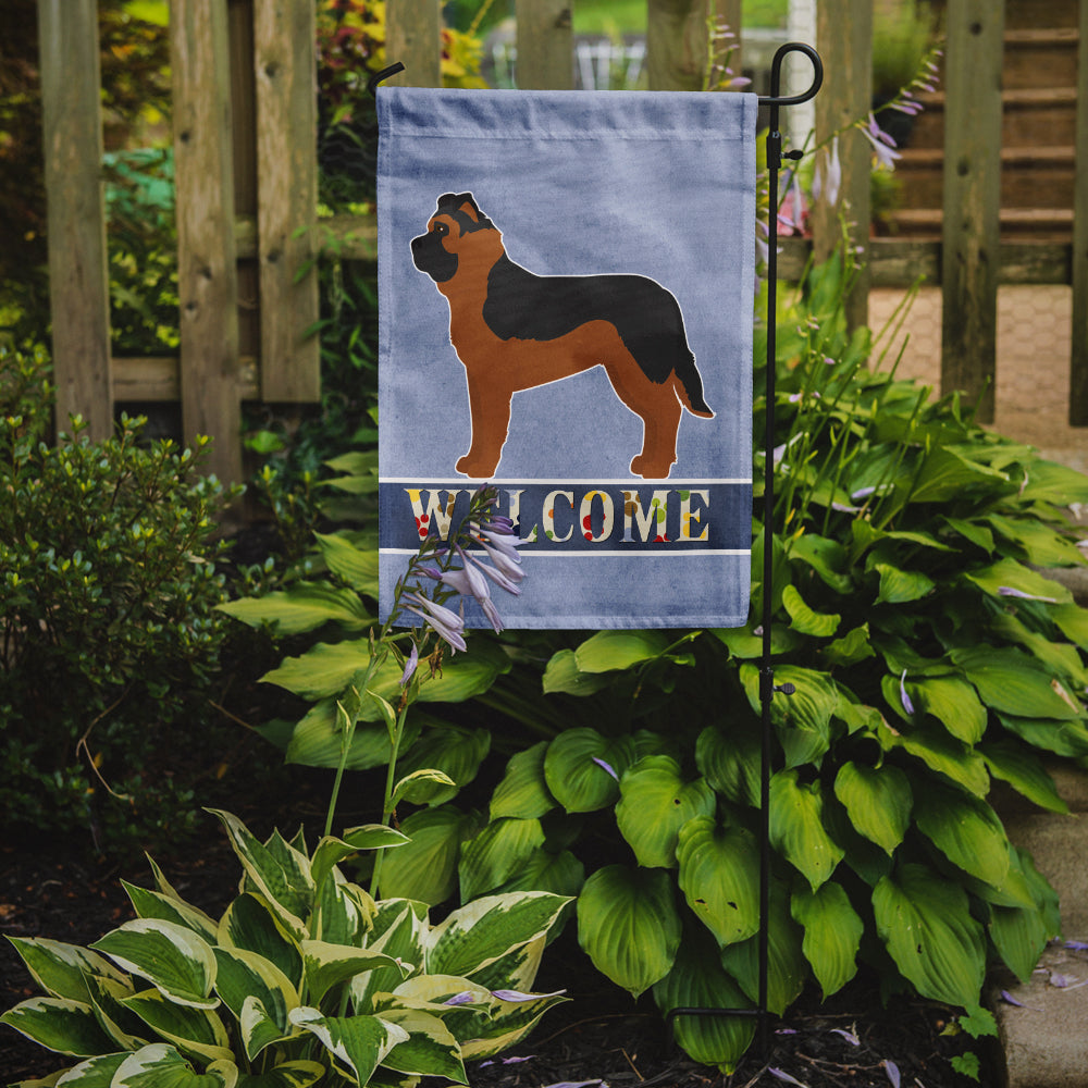 Black German Shepherd Mastiff Mix Welcome Flag Garden Size CK3739GF  the-store.com.