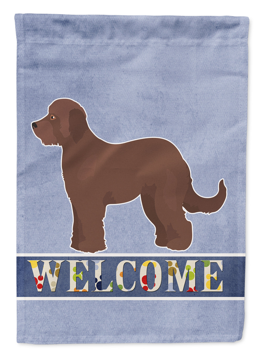 Brown Goldendoodle Welcome Flag Canvas House Size CK3744CHF  the-store.com.