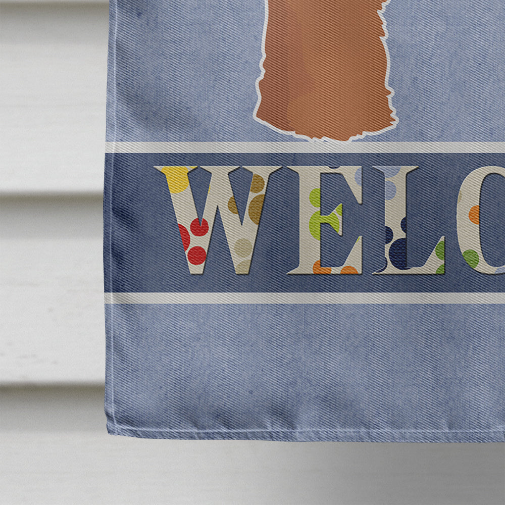 Tan Goldendoodle Welcome Flag Canvas House Size CK3745CHF  the-store.com.