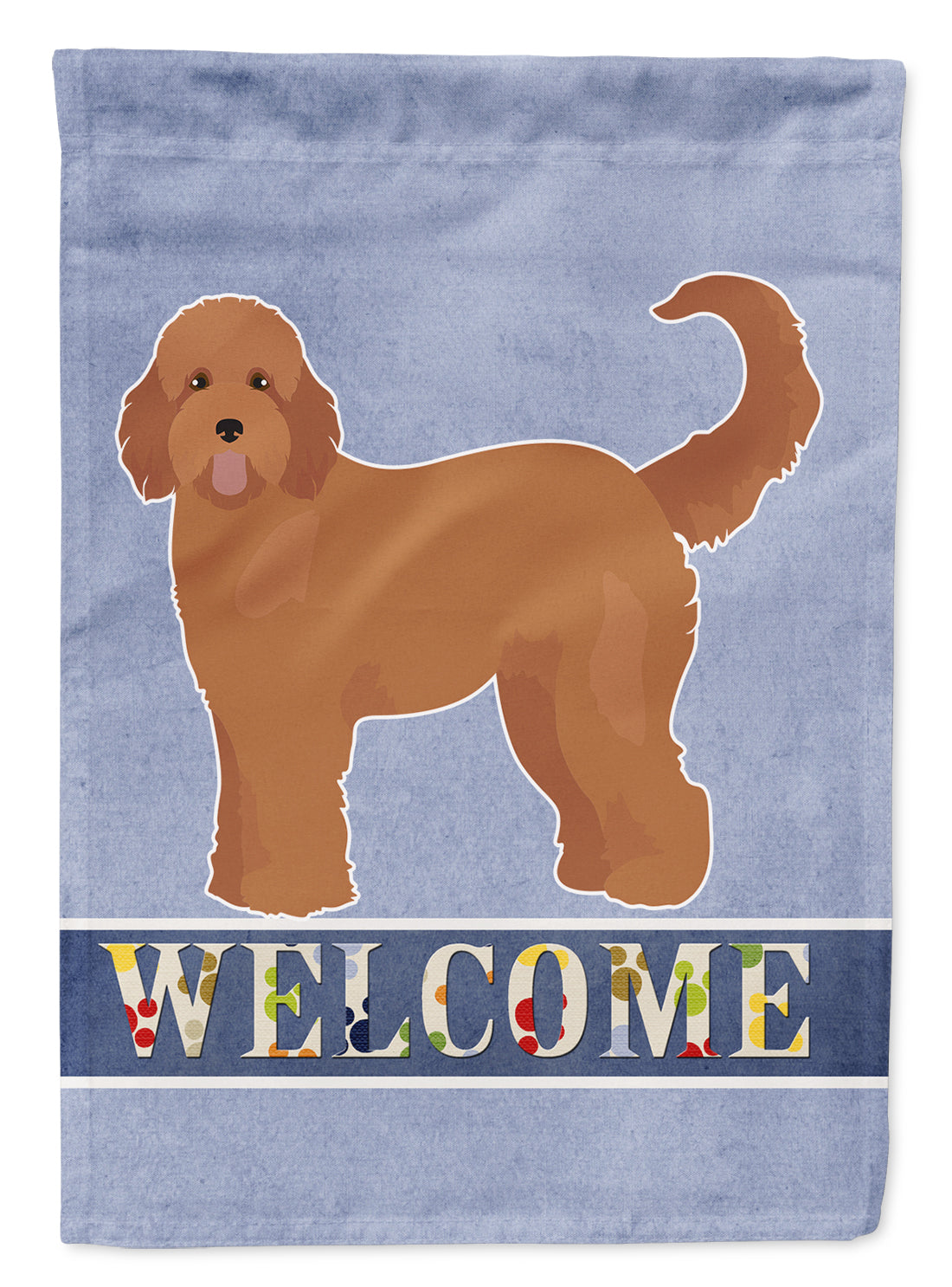 Tan Goldendoodle Welcome Flag Garden Size CK3745GF  the-store.com.