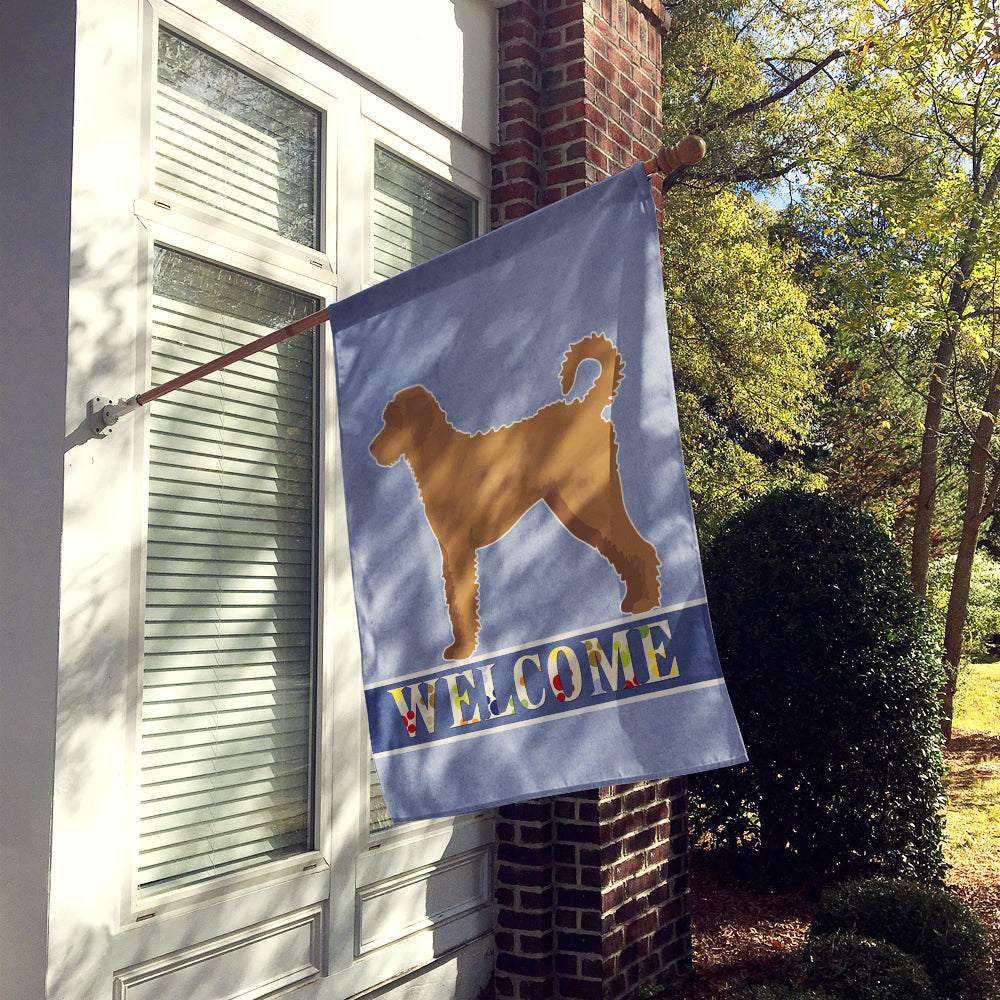 Tan Labradoodle Welcome Flag Canvas House Size CK3752CHF  the-store.com.