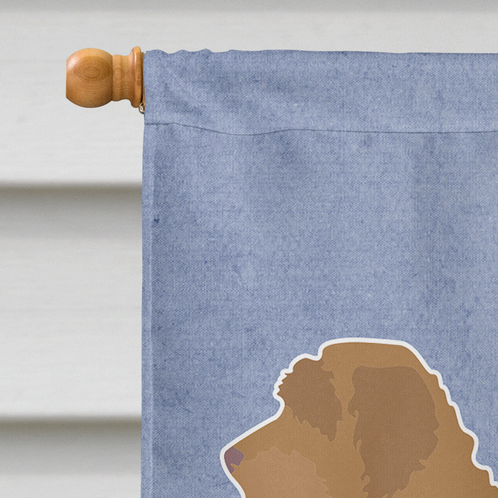 Tan Labradoodle Welcome Flag Canvas House Size CK3752CHF  the-store.com.