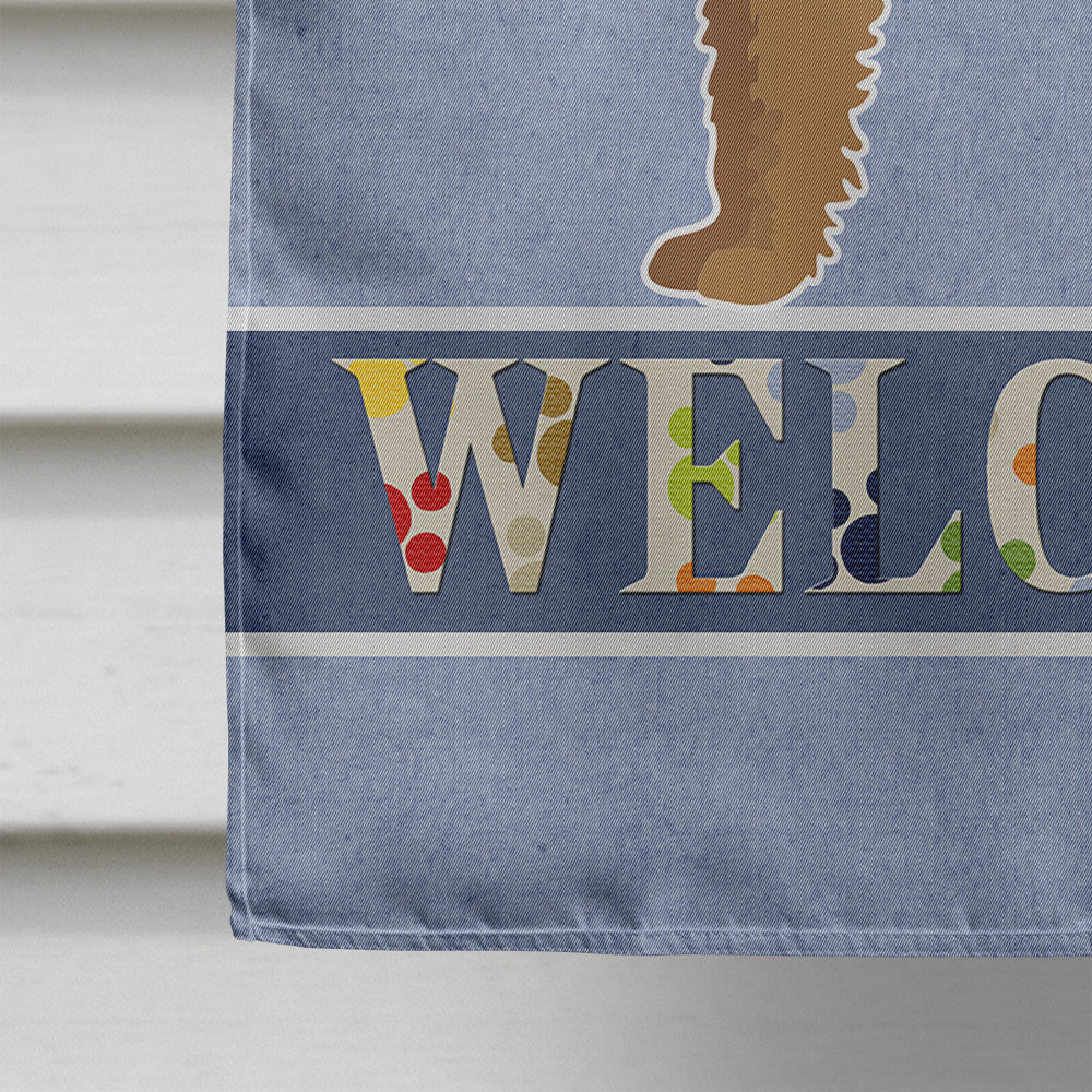Tan Labradoodle Welcome Flag Canvas House Size CK3752CHF  the-store.com.