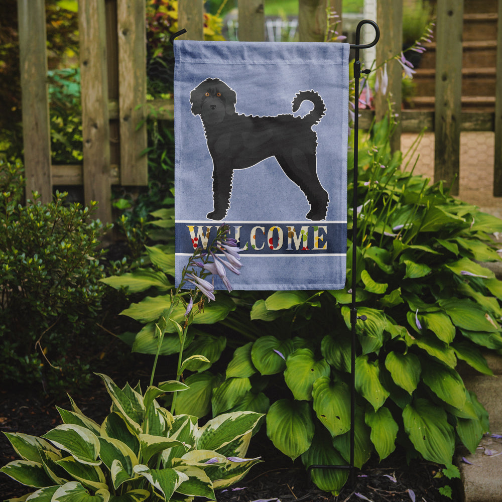 Black Labradoodle Welcome Flag Garden Size CK3753GF  the-store.com.