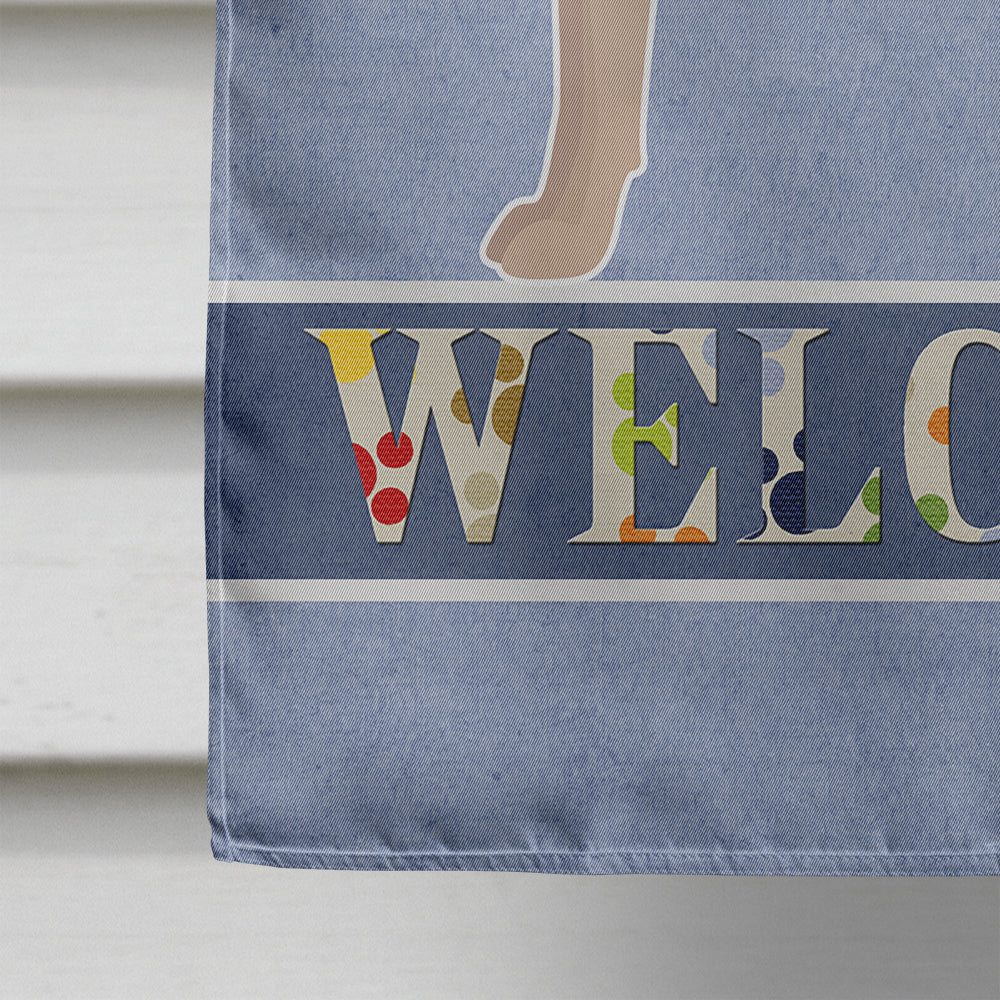 Tan Longdog Welcome Flag Canvas House Size CK3754CHF  the-store.com.