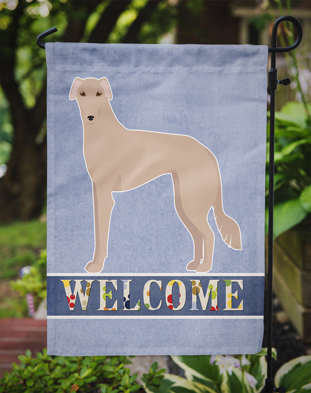 Tan Longdog Welcome Flag Garden Size CK3754GF  the-store.com.