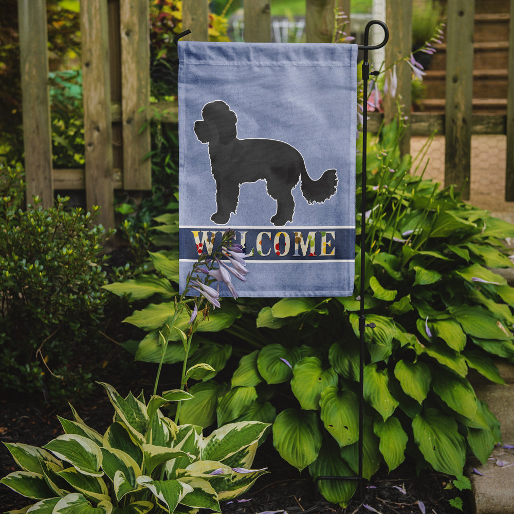 Black Maltipoo Welcome Flag Garden Size CK3761GF  the-store.com.