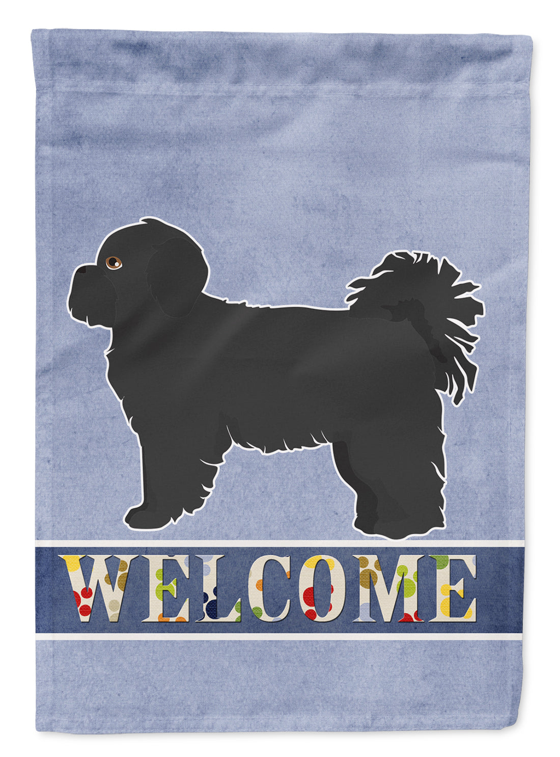 Black Pekeapoo Welcome Flag Garden Size CK3764GF  the-store.com.