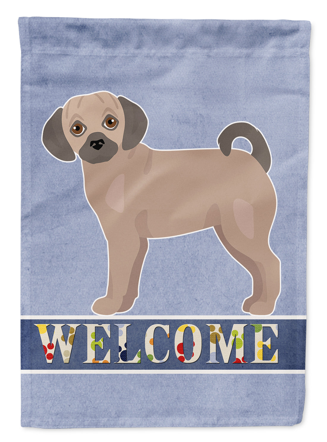 Fawn Puggle Welcome Flag Garden Size CK3770GF  the-store.com.