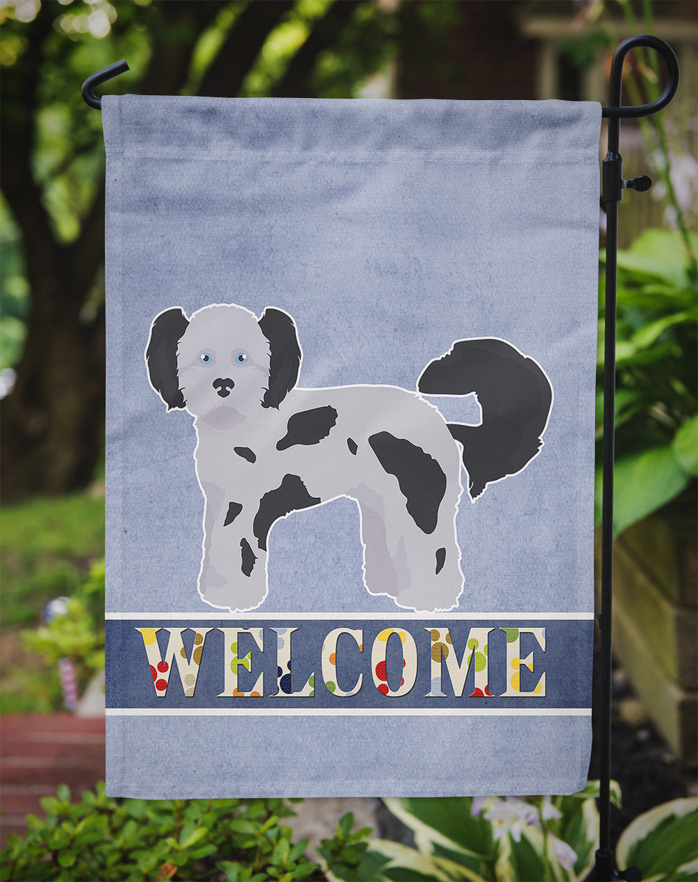 Shih Poo Welcome Flag Garden Size CK3778GF  the-store.com.