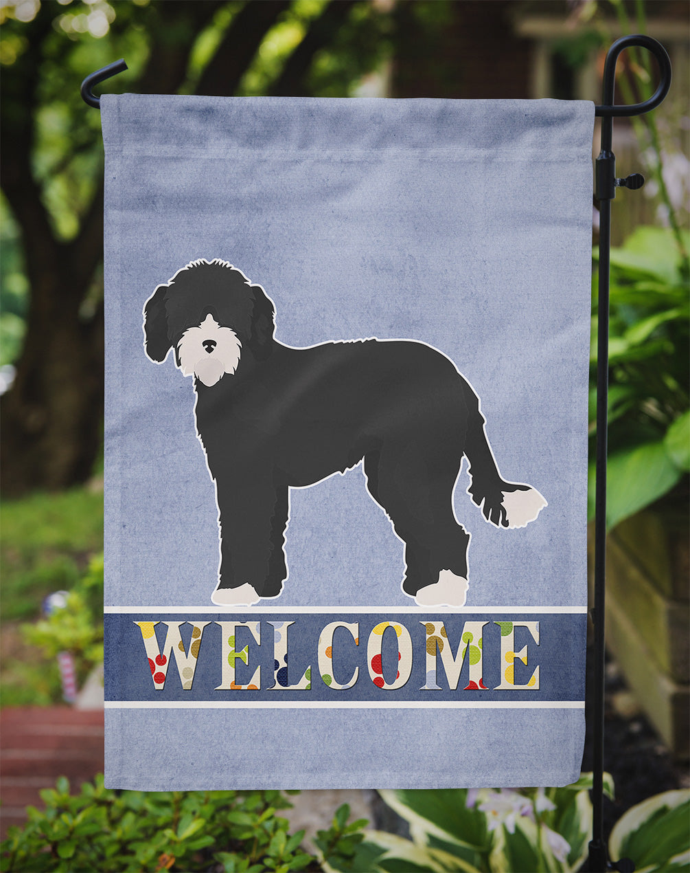 Whoodle #2 Welcome Flag Garden Size CK3787GF  the-store.com.