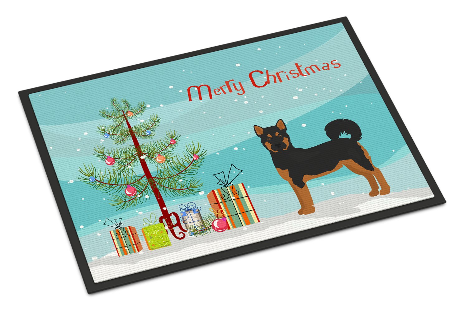 Akita Shepherd Black and Tan Christmas Tree Indoor or Outdoor Mat 24x36 CK3798JMAT by Caroline's Treasures