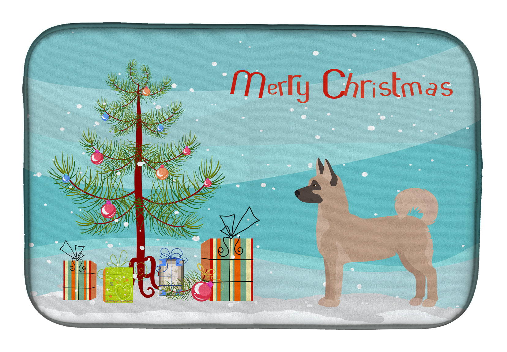 Akita Shepherd Christmas Tree Dish Drying Mat CK3799DDM  the-store.com.