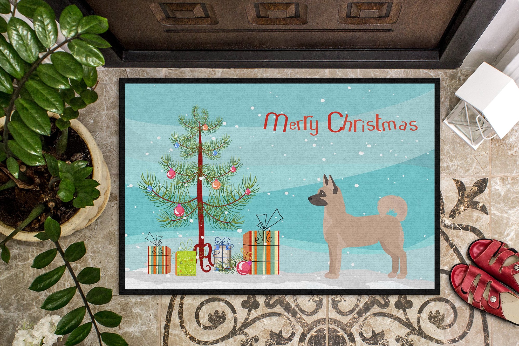 Akita Shepherd Christmas Tree Indoor or Outdoor Mat 24x36 CK3799JMAT by Caroline's Treasures