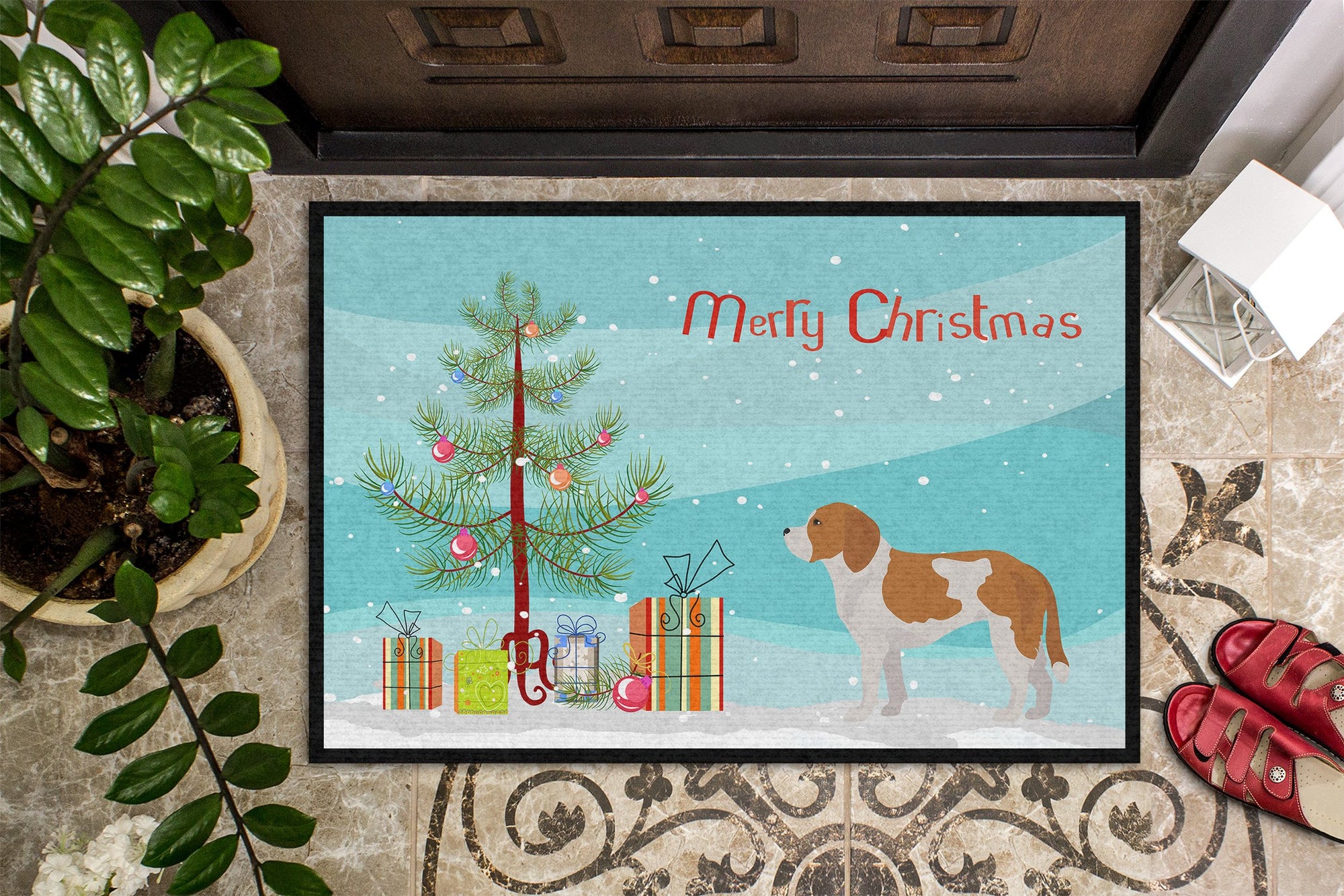 Beaglier #1 Christmas Tree Indoor or Outdoor Mat 24x36 CK3802JMAT by Caroline's Treasures