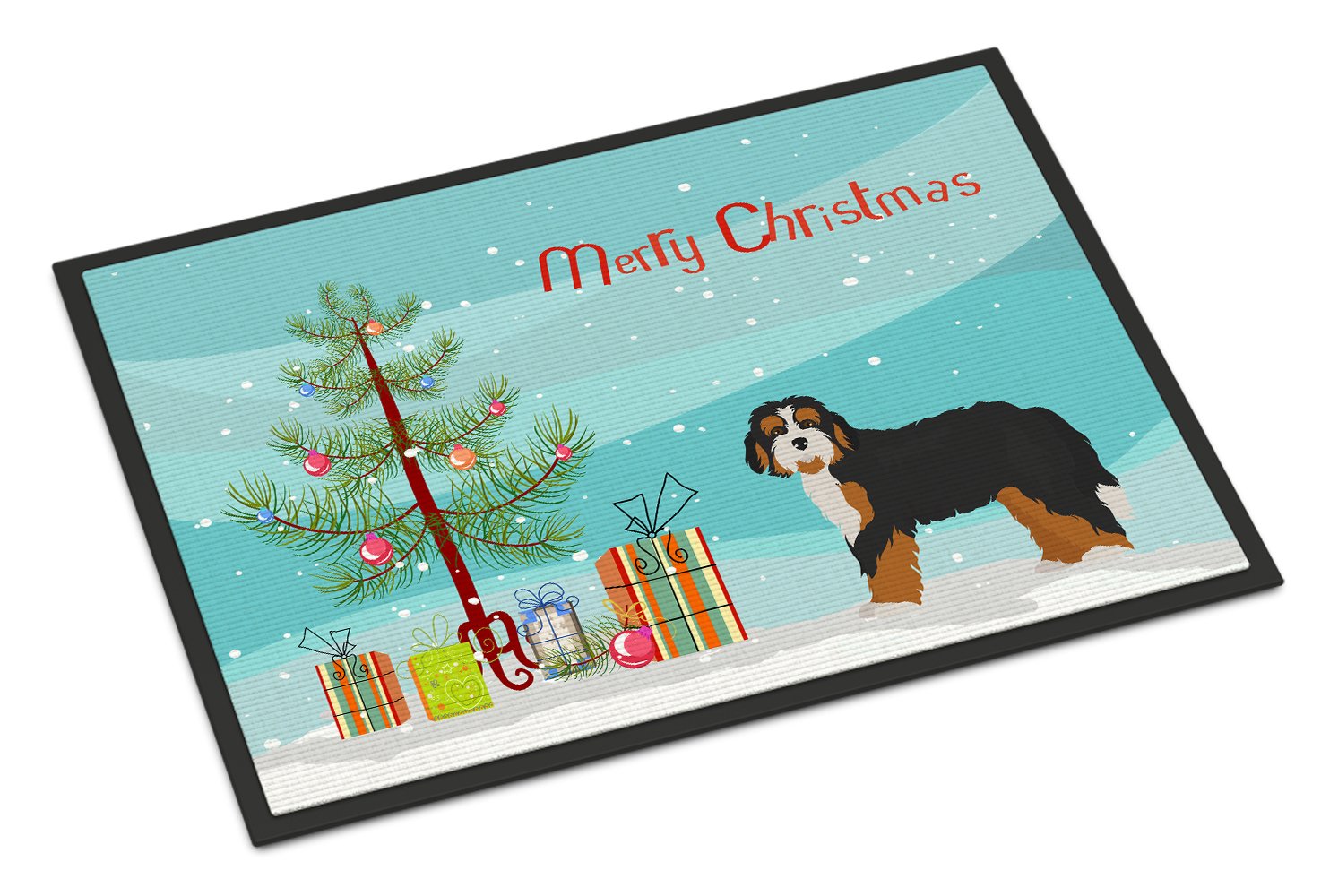 Bernedoodle Christmas Tree Indoor or Outdoor Mat 24x36 CK3804JMAT by Caroline's Treasures