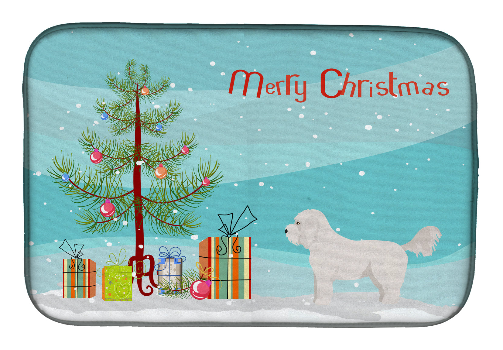 Bichpoo White Christmas Tree Dish Drying Mat CK3805DDM  the-store.com.