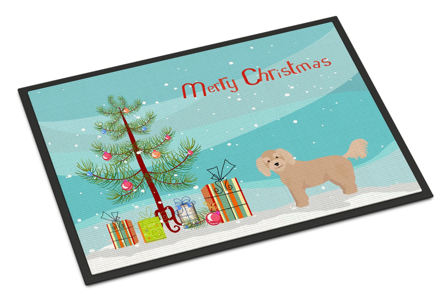 Bichpoo Christmas Tree Indoor or Outdoor Mat 24x36 CK3806JMAT by Caroline's Treasures