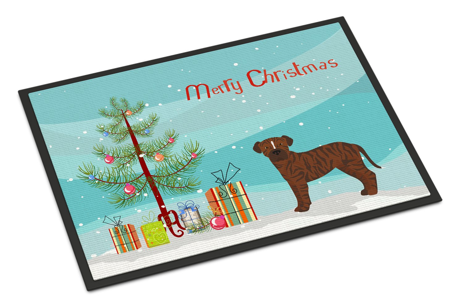 Bullboxer Christmas Tree Indoor or Outdoor Mat 24x36 CK3809JMAT by Caroline's Treasures