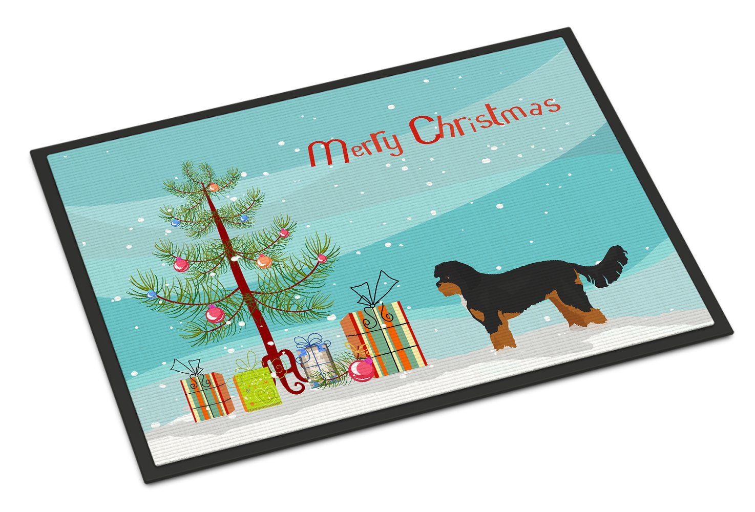 Black and Tan Cavapoo Christmas Tree Indoor or Outdoor Mat 24x36 CK3811JMAT by Caroline's Treasures