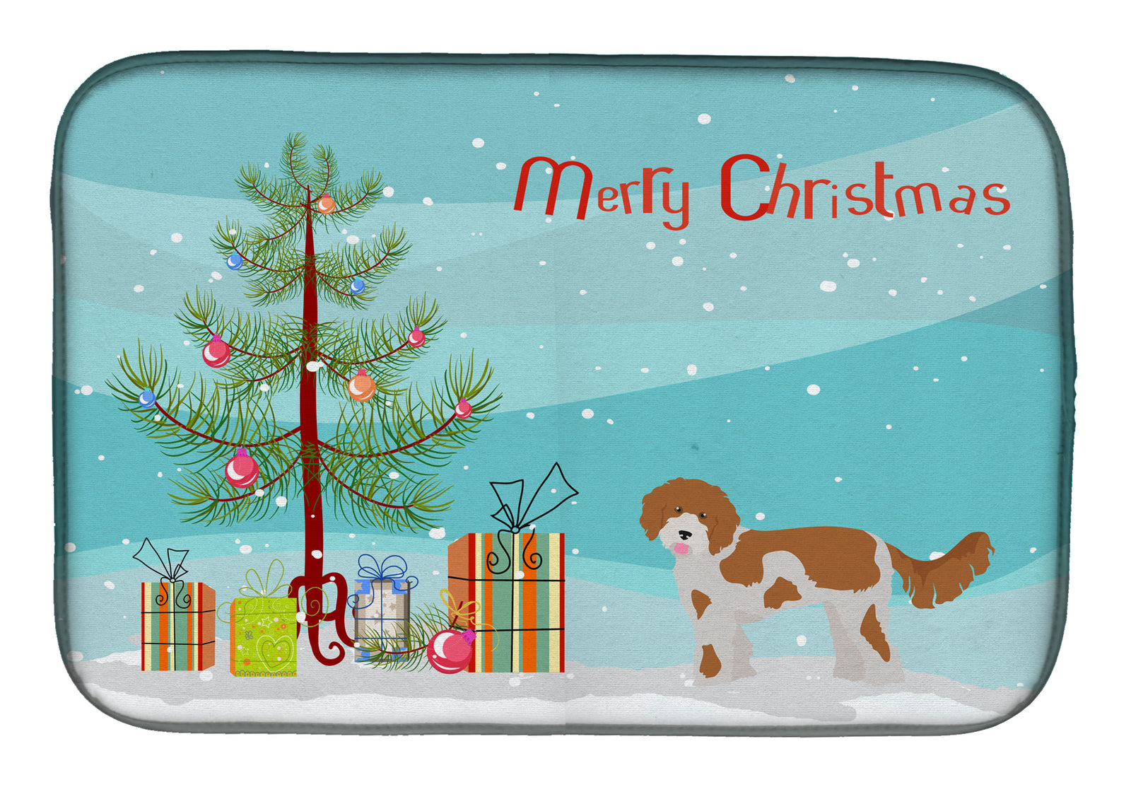 Cavapoo Christmas Tree Dish Drying Mat CK3812DDM  the-store.com.