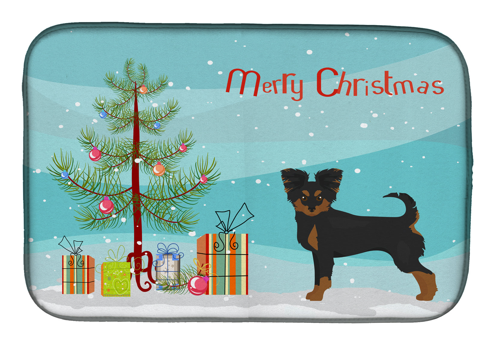 Black and Tan Chion Christmas Tree Dish Drying Mat CK3813DDM  the-store.com.