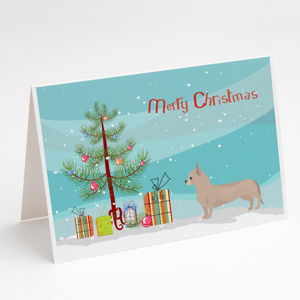 Buy this Tan Chiweenie Christmas Tree Greeting Cards and Envelopes Pack of 8