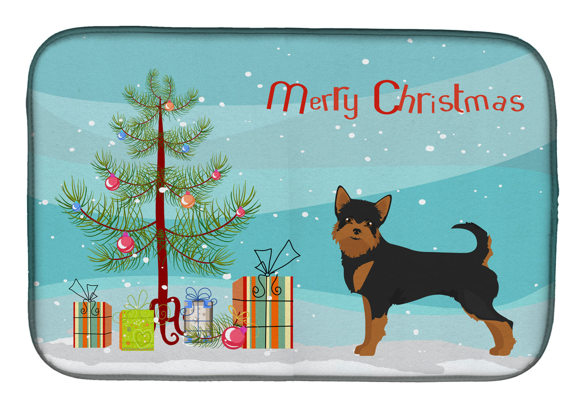 Black and Tan Chorkie Christmas Tree Dish Drying Mat CK3817DDM  the-store.com.