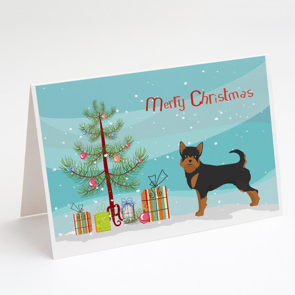 Buy this Black and Tan Chorkie Christmas Tree Greeting Cards and Envelopes Pack of 8