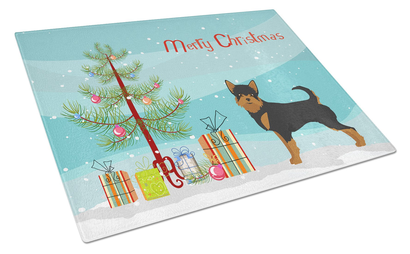 Black and Tan Chorkie Christmas Tree Glass Cutting Board Large CK3817LCB by Caroline's Treasures