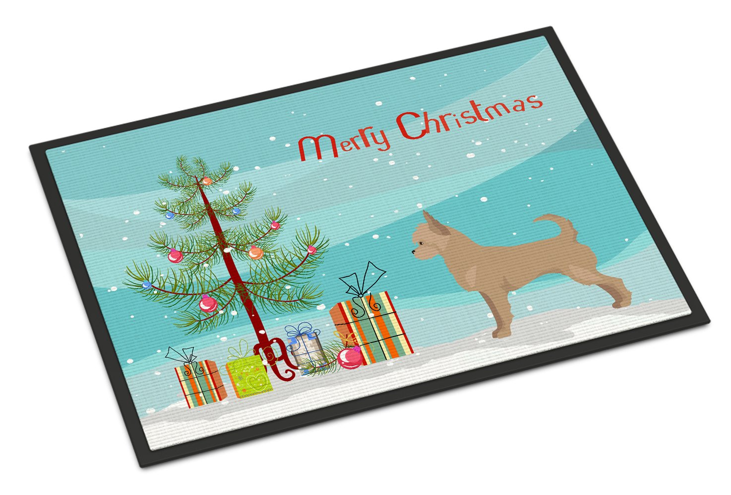 Tan Chorkie Christmas Tree Indoor or Outdoor Mat 24x36 CK3818JMAT by Caroline's Treasures