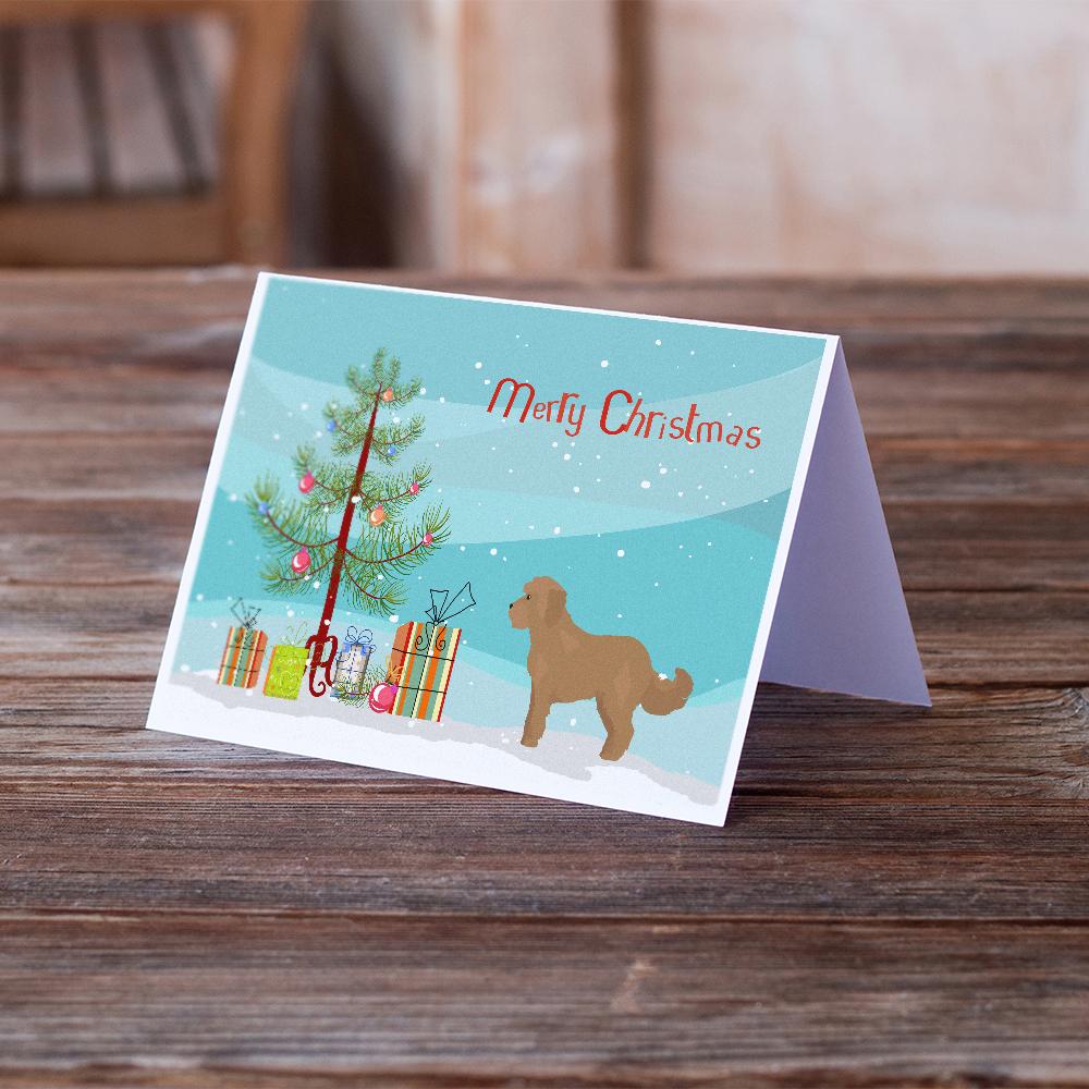 Tan Cockapoo Christmas Tree Greeting Cards and Envelopes Pack of 8 - the-store.com