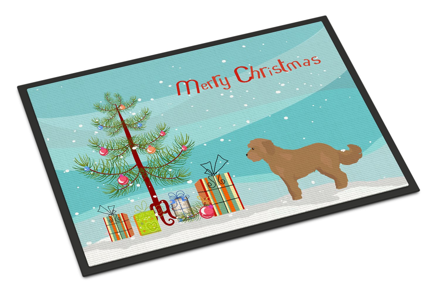 Tan Cockapoo Christmas Tree Indoor or Outdoor Mat 24x36 CK3822JMAT by Caroline's Treasures