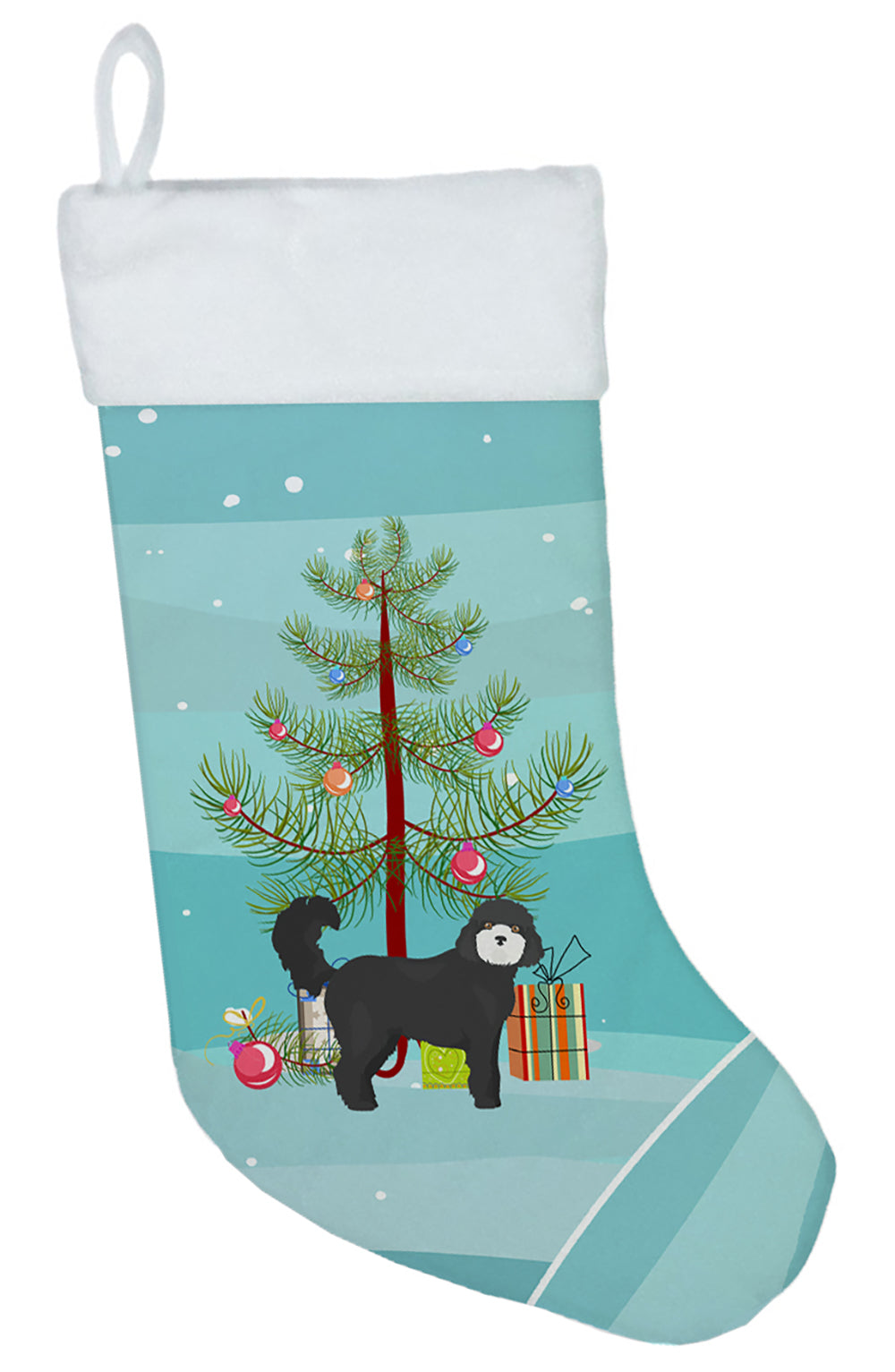 Black Cockapoo Christmas Tree Christmas Stocking CK3823CS  the-store.com.