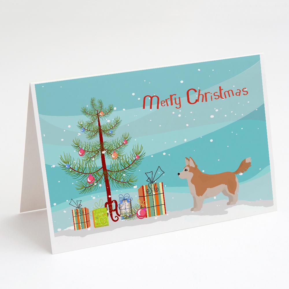 Buy this Corgi Husky Mix Christmas Tree Greeting Cards and Envelopes Pack of 8