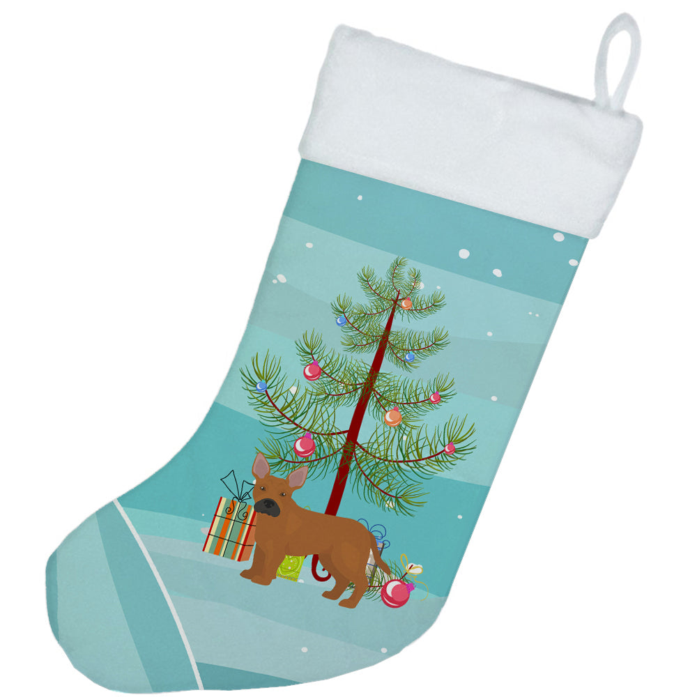 Tan French Bulldog Pit Bull Mix Christmas Tree Christmas Stocking CK3828CS  the-store.com.