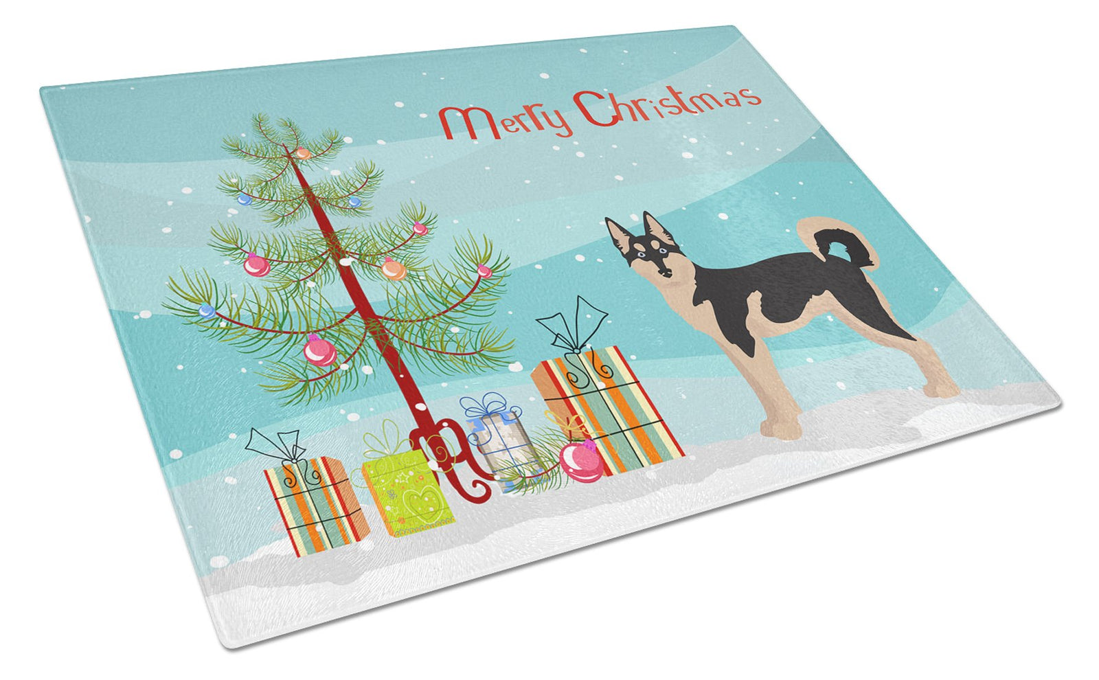 Gerberian Shepsky #2 Christmas Tree Glass Cutting Board Large CK3831LCB by Caroline's Treasures